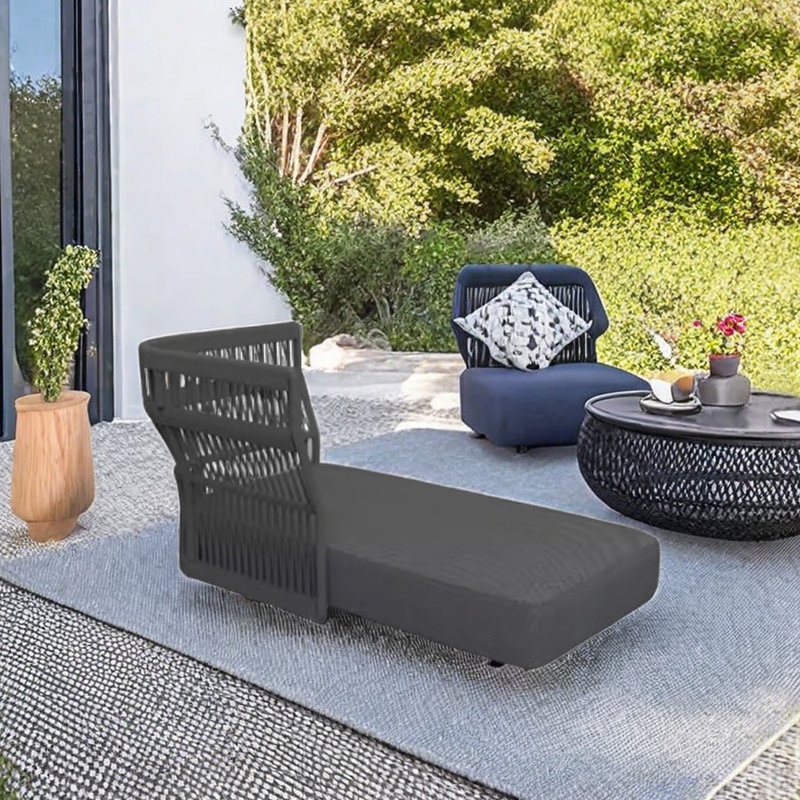 Simple Waterproof Outdoor Leisure Chaise Longue Outdoor Wicker Chaise Lounge